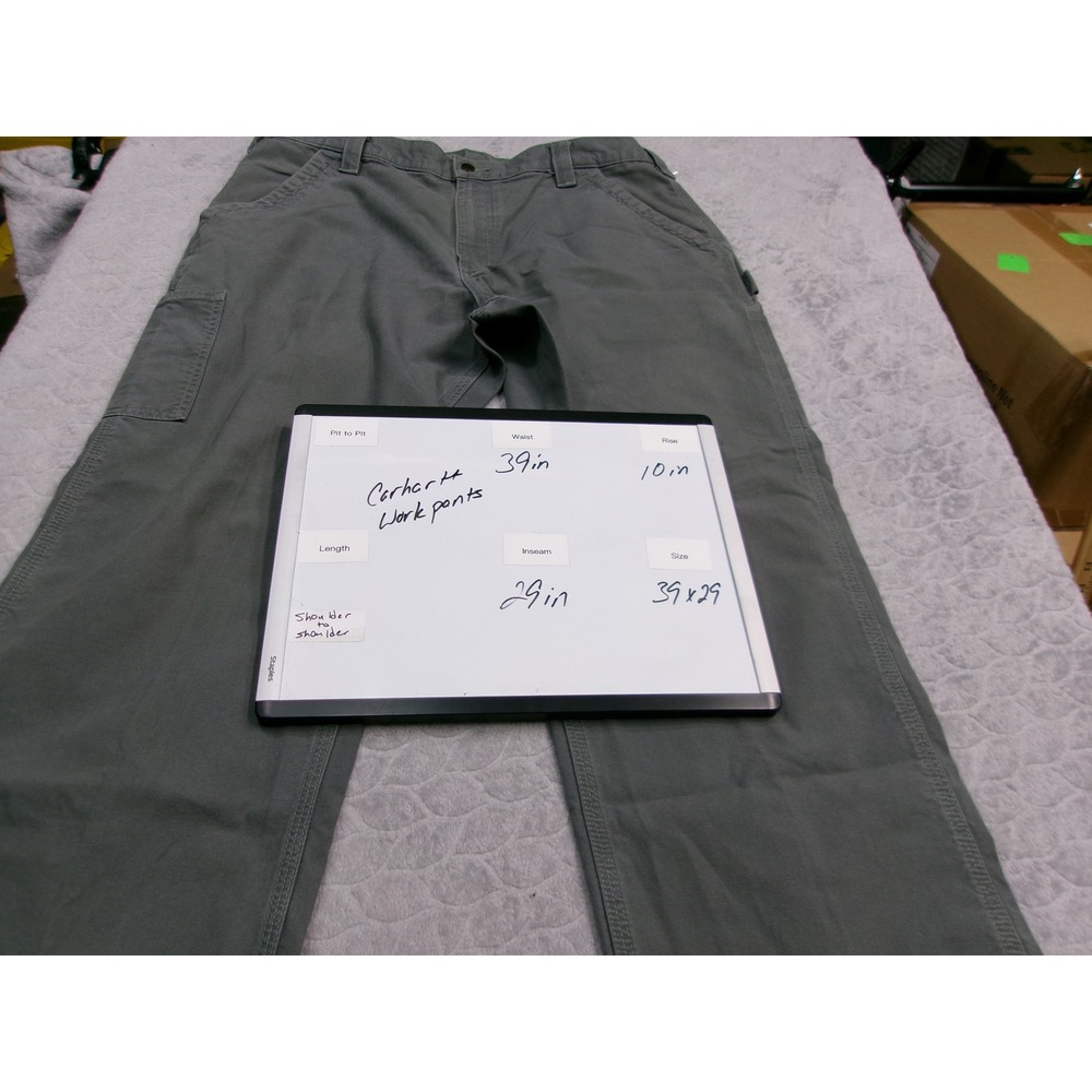 Carhartt Work Pants‎ Khaki Canvas Cargo Utility Men Size 39x29 - Picture 6 of 6